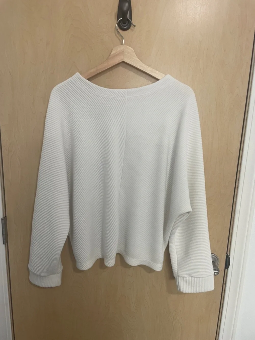 a new day Ivory Ribbed Dolman Blouse  XL - Picture 3 of 7